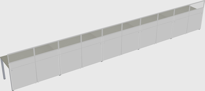 Shared rectangular cubicle