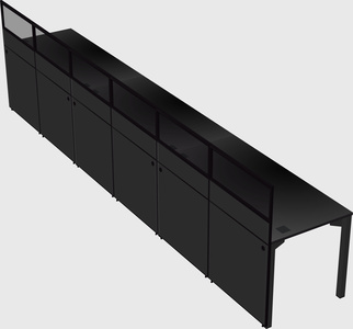 Shared rectangular cubicle