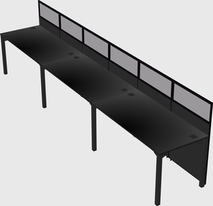 Shared rectangular cubicle