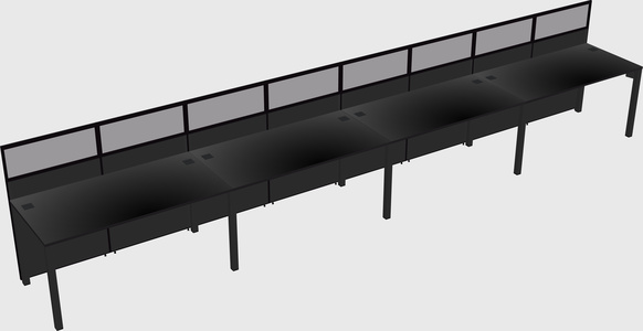 Shared rectangular cubicle
