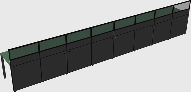 Shared rectangular cubicle