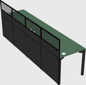 Shared rectangular cubicle