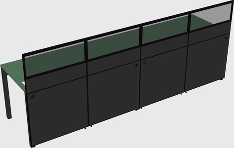 Shared rectangular cubicle