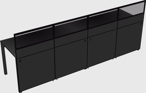 Shared rectangular cubicle