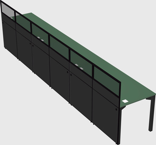 Shared rectangular cubicle