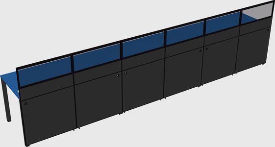 Shared rectangular cubicle