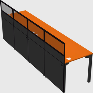 Shared rectangular cubicle