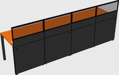 Shared rectangular cubicle