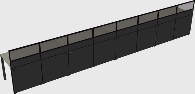 Shared rectangular cubicle