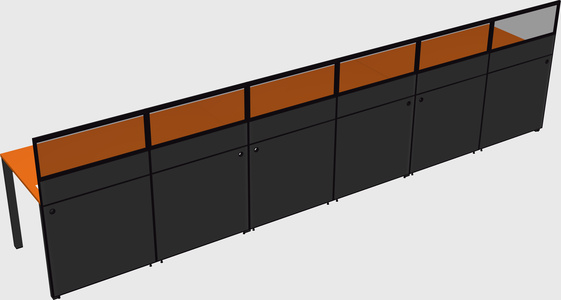 Shared rectangular cubicle