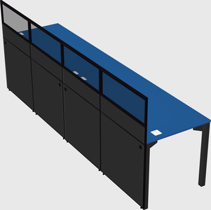 Shared rectangular cubicle