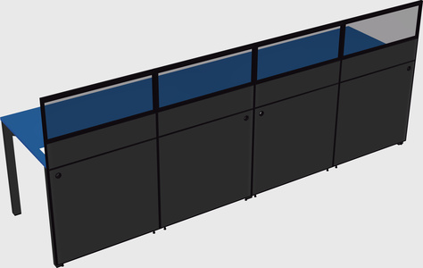 Shared rectangular cubicle