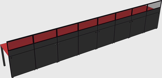 Shared rectangular cubicle