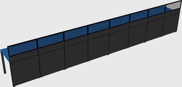 Shared rectangular cubicle