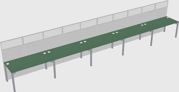 Shared rectangular cubicle