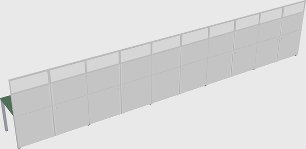 Shared rectangular cubicle