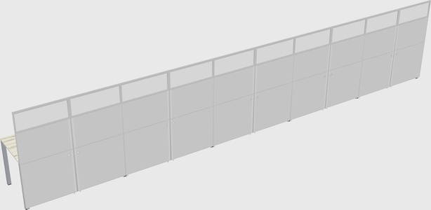Shared rectangular cubicle