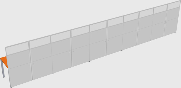 Shared rectangular cubicle