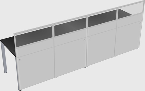 Shared rectangular cubicle