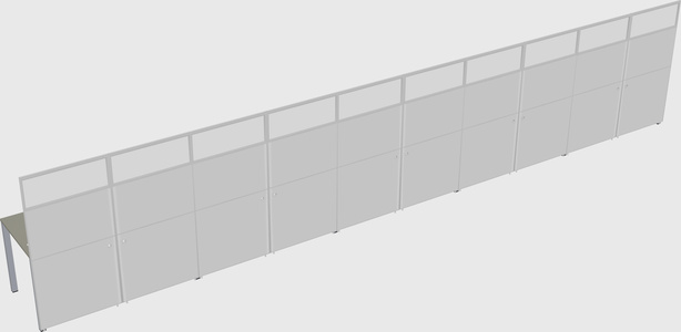 Shared rectangular cubicle