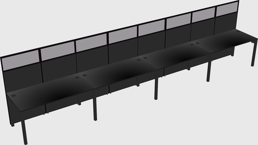 Shared rectangular cubicle