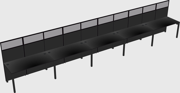 Shared rectangular cubicle
