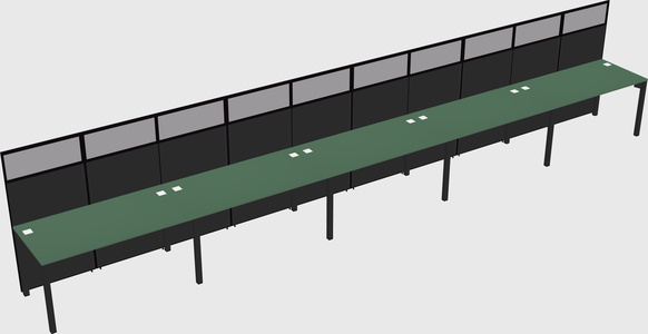 Shared rectangular cubicle