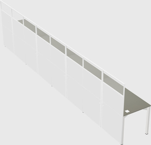 Shared rectangular cubicle