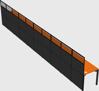 Shared rectangular cubicle