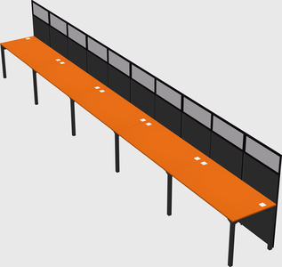Shared rectangular cubicle