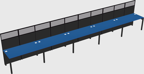 Shared rectangular cubicle