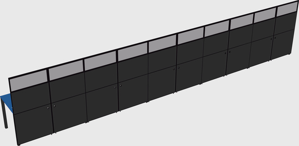 Shared rectangular cubicle