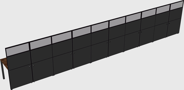 Shared rectangular cubicle