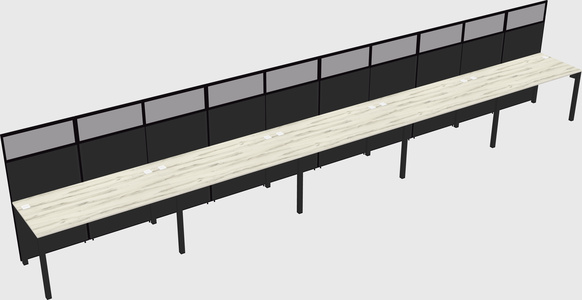 Shared rectangular cubicle