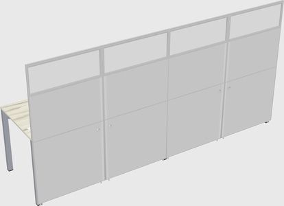 Shared rectangular cubicle