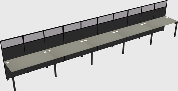 Shared rectangular cubicle