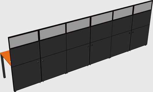 Shared rectangular cubicle