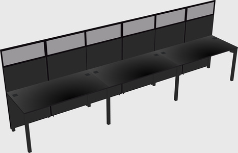 Shared rectangular cubicle