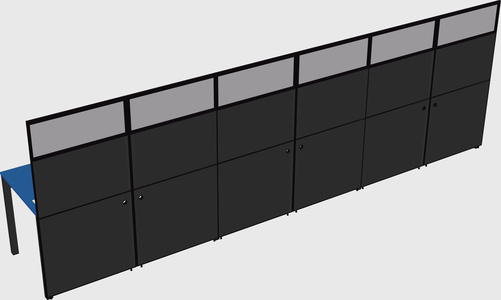 Shared rectangular cubicle