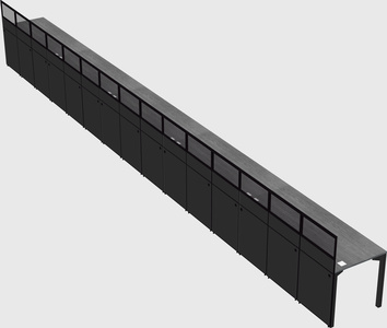 Shared rectangular cubicle