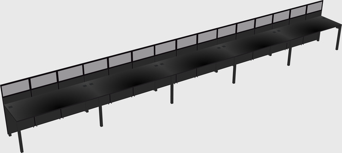 Shared rectangular cubicle