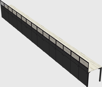 Shared rectangular cubicle