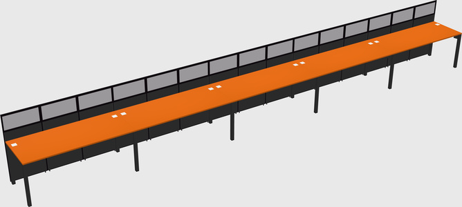 Shared rectangular cubicle