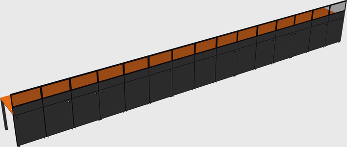 Shared rectangular cubicle