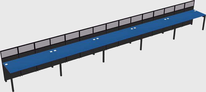 Shared rectangular cubicle