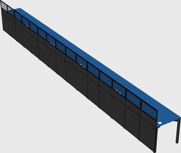 Shared rectangular cubicle