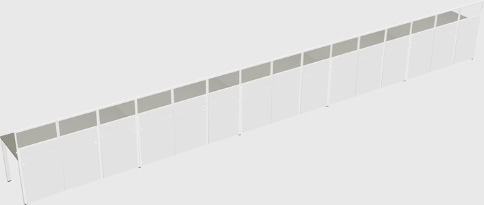 Shared rectangular cubicle