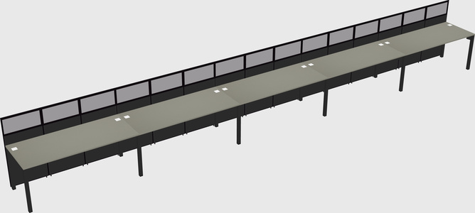 Shared rectangular cubicle