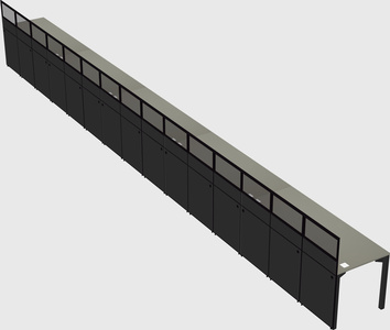 Shared rectangular cubicle