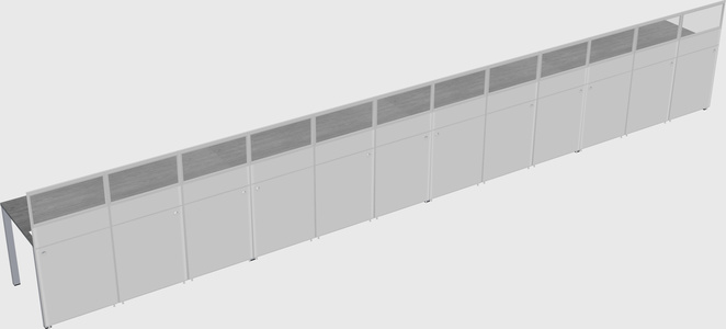 Shared rectangular cubicle